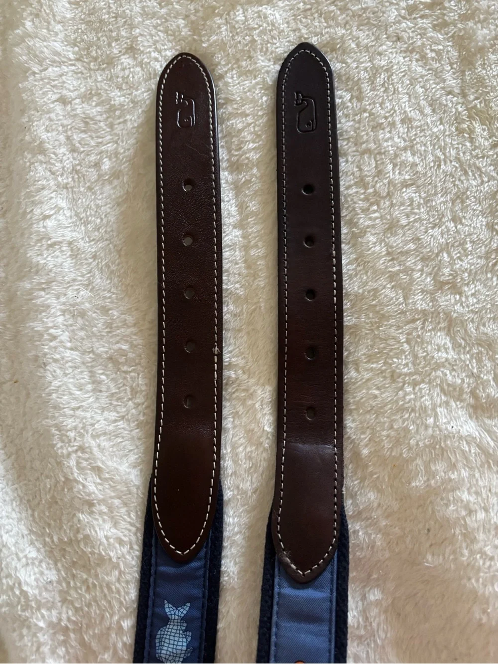 LOT OF 2 Vineyard Vines Men's Canvas Ribbon Belts Size 36 Fish & Shamrocks